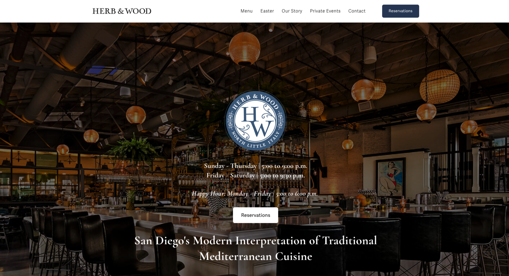 Herb & Wood homepage screenshot